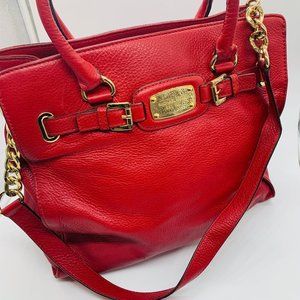 Michael Kors Hamilton Large Tote- Red